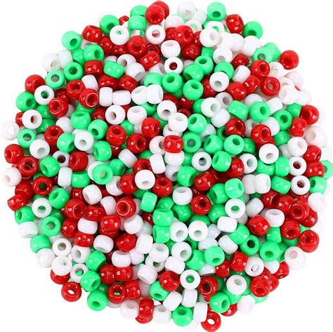 Upins 1200pcs Christmas Pony Beads For Jewelry Making Bracelets Crafts