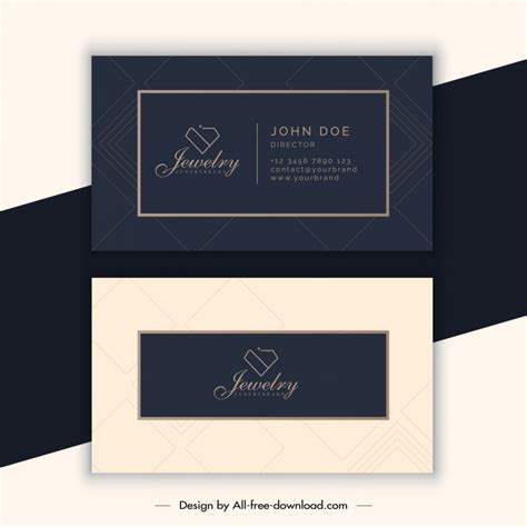 Jewelry Business Card Templates Flat Geometry Vectors Images Graphic