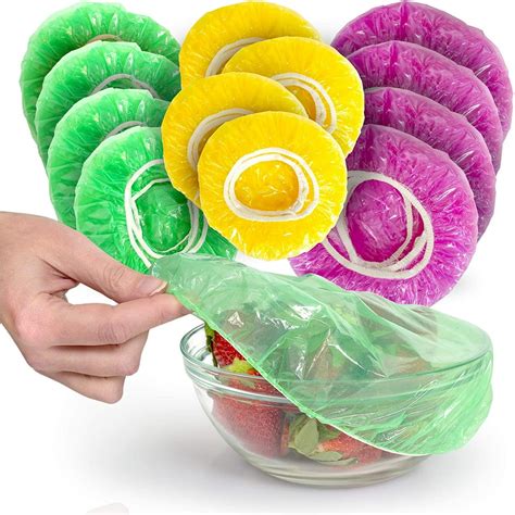 Besti Set of 96 Colorful Elastic Food Storage Covers | Reusable Fitted ...