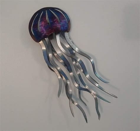 Medium Jellyfish Wall Metal Art Etsy