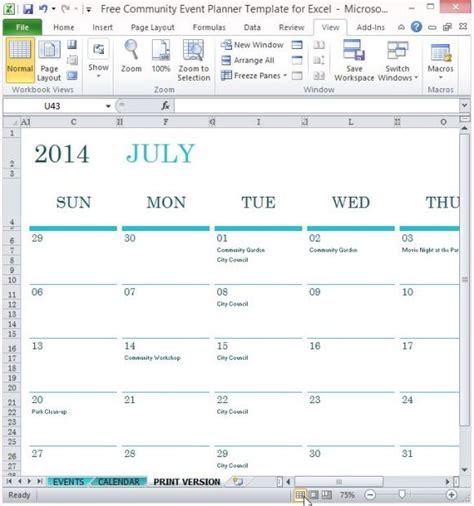 Free community event planner template for excel