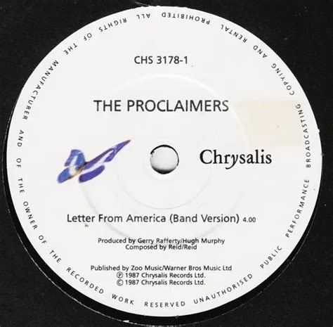 Proclaimers Letter from america band version (Vinyl Records, LP, CD) on ...