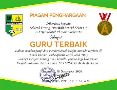 Contoh Sertifikat Penghargaan Untuk Guru Penggerak Logo Imagesee