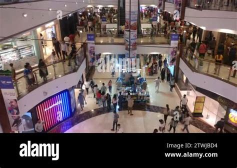 Crowd Of People Shopping In The Select Citywalk Shopping Mall In Saket