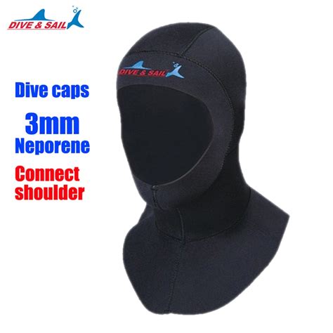 Original Blue Dive Dive And Sail Diving Cap With Shoulder 3mm Neoprene Scuba Snorkeling