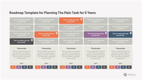 Roadmap Template For Planning The Main Task For 5 Years