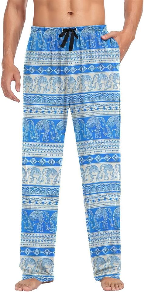 Freeamg Blue Tribe Elepnant Pajama Pants For Men Men S Separate Bottoms Pure Cotton