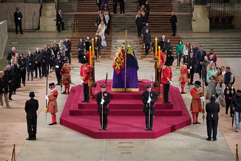 Mourners Get Into Position To Catch A Glimpse Of The Queens Final Journey