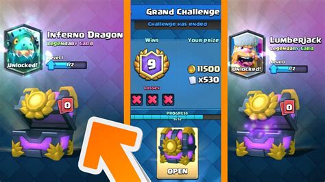 Omg Will I Get A Legendary Clash Royale Grand Challenge Chest Opening Youtube