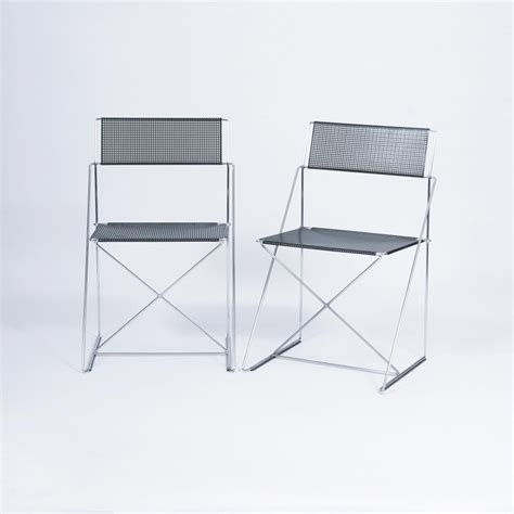 Niels Jorgen Haugesen Paar Designklassiker Nuova X Line Chairs