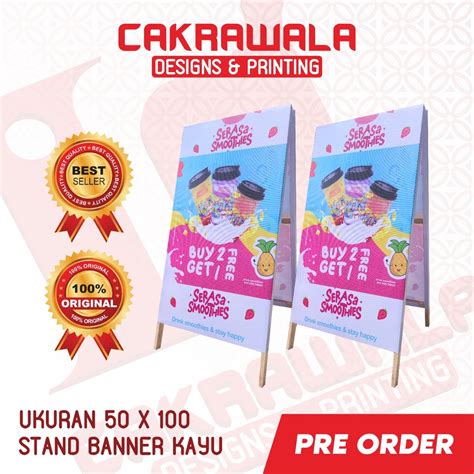 Jual Stand Banner Kayu Ukuran X Banner Kayu Banner Kayu