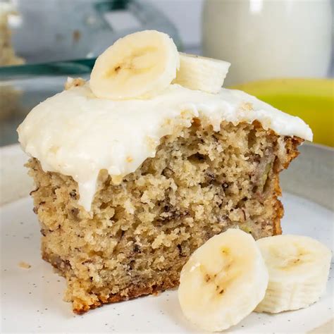 Easy Banana Slice With Lemon Cream Cheese Frosting