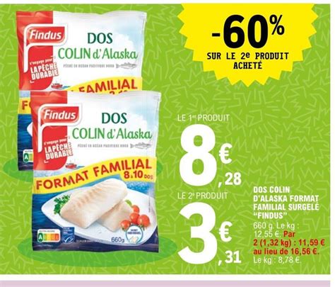 Promo Dos Colin D Alaska Format Familial Surgele Findus Chez E Leclerc