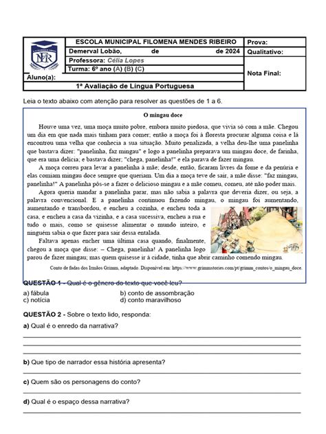 Conto Maravilhoso 6 Ano - Atividades sobre o Conto Maravilhoso | PDF | Contos | Narrativa