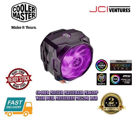 COOLER MASTER MASTERAIR MA610P WITH DUAL MASTERFAN RGB