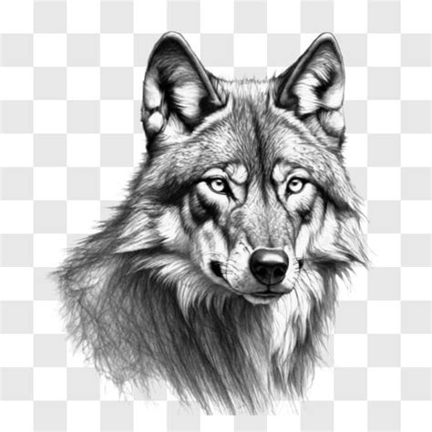 Descarga Impresionante Dibujo De Cabeza De Lobo Blanco Y Negro Sketches