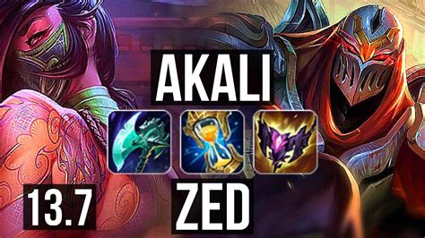 Akali Vs Zed Mid 6 Solo Kills 1324 500 Games Legendary Kr