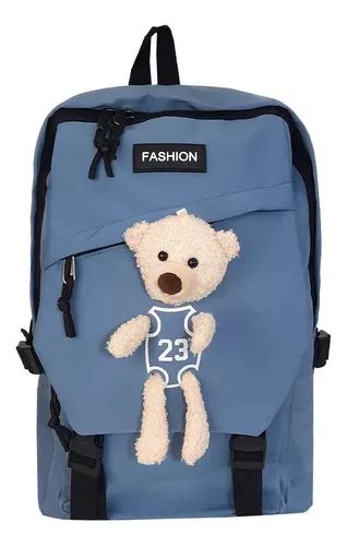 Mochila Bolsa Feminina Escolar Bear Fofa Kawaii Imperme Vel