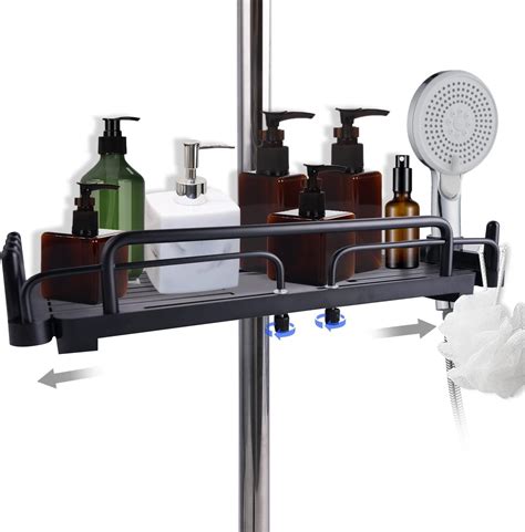 Qaniuos Shower Caddy No Drill Extendable Bathroom Pole Shower Storage