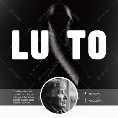 Luto Oficial Social Media PSD Editável download Designi