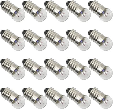 Mini Screw Base Light Bulbs SQXBK 20PCS E10 1 5V 0 3A DC Warm White