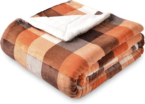 Sochow Sherpa Plaid Fleece Throw Blanket Double Sided Super Soft