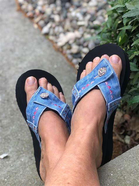 Blue Jean Sandals Sandals Denim Flip Flops Womens Etsy