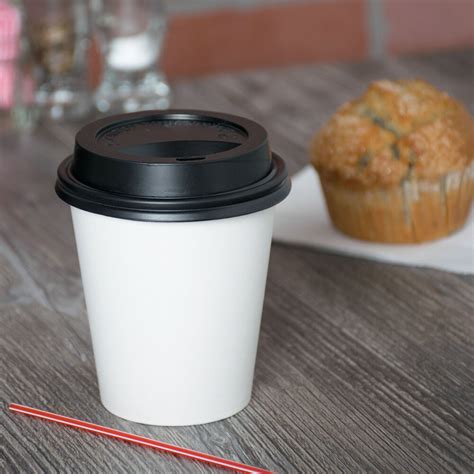 Choice Oz White Poly Paper Hot Cup And Lid Pack