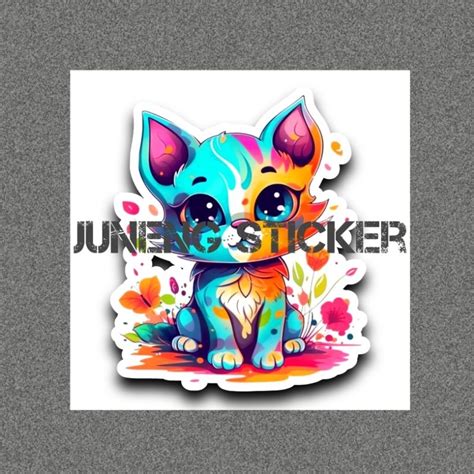 Jual Stiker Aesthetic KUCING STICKER TUMBLER HP STIKER LAPTOP Estetik