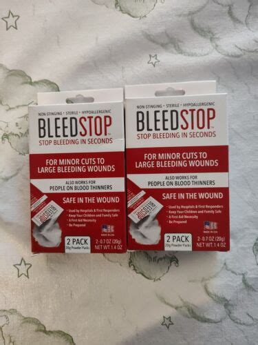 Bleedstop 4pk 20g Packets Stop Bleeding In Seconds Home First Aid