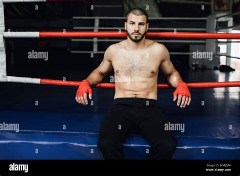 Fighter Practicing Some Kicks With Punching Bag Kick Punching Bag On