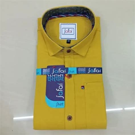 Jafai Collar Neck Mens Cotton Plain Full Sleeve Shirt Handwash At Rs