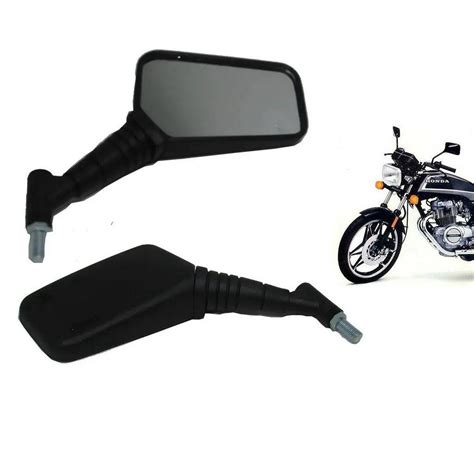 Par Espelho Retrovisor Preto Moto Rena Honda Cb 400 Cb 450 Sanfonado