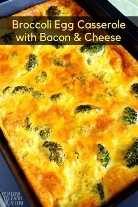 Broccoli Egg Casserole with Bacon and Cheese - Low Carb Yum