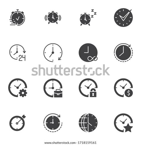 Time Clock Vector Icons Set Modern Stock Vector Royalty Free 1718159161 Shutterstock