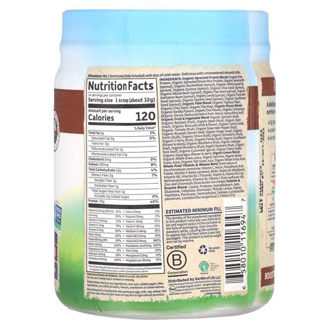 Garden Of Life Raw Organic Meal Shake Meal Replacement Vanilla