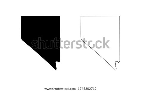 Nevada State Silhouette Line Style America Stock Vector Royalty Free