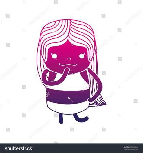 Silhouette Girl Wth Long Hair Thinking 스톡 벡터로열티 프리 792388642 Shutterstock