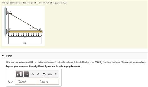 SOLVED The Rigid Beam Is Supported By Pin At C And An4 36 Steel Guy