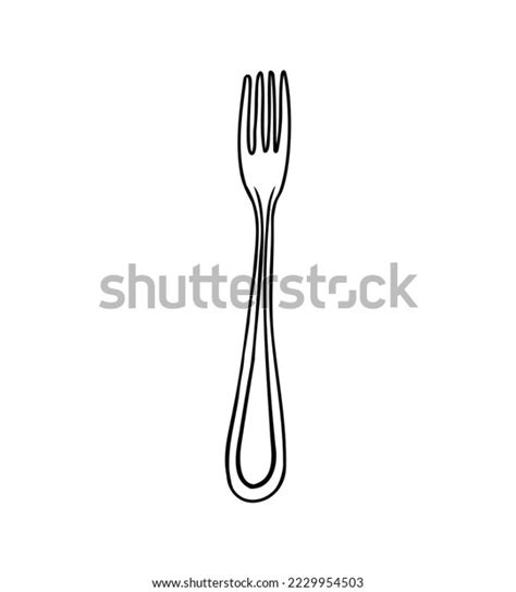 Fork Linear Doodle Hand Drawing Sketch Stock Vector (Royalty Free ...