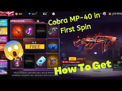 Cobra MP40 Return One Spin Trick Total Kitne Diamond Lagega Evo Max