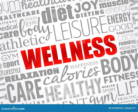 Wellness Word Cloud Collage Health Concept Background Stock Image