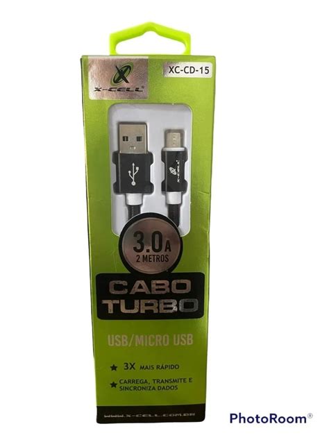 Cabo Turbo 3 0a 2 Metros Usb Micro Usb X Cell Xc Cd 15 Preto Android