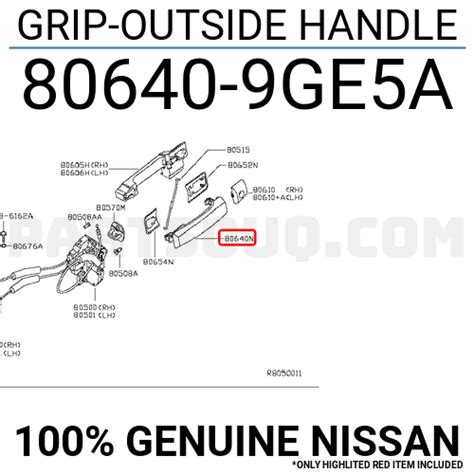 GRIP OUTSIDE HANDLE 806409GE5A Nissan Parts PartSouq