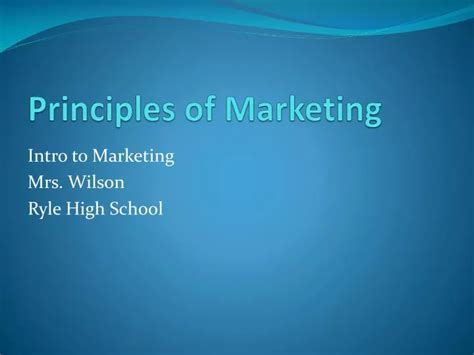 Ppt Principles Of Marketing Powerpoint Presentation Free Download