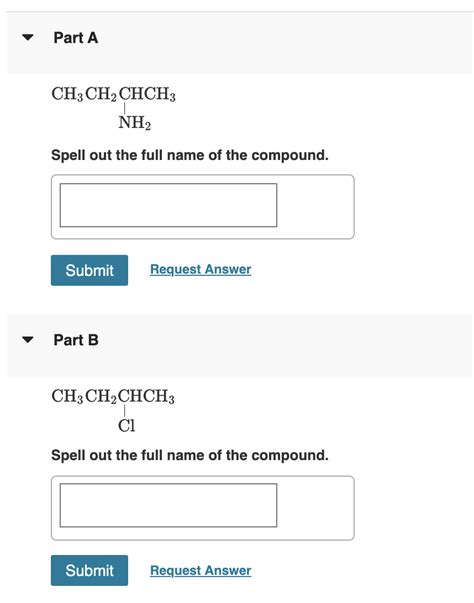 Solved Part A Ch Ch Chch Nh Spell Out The Full Name Of Chegg