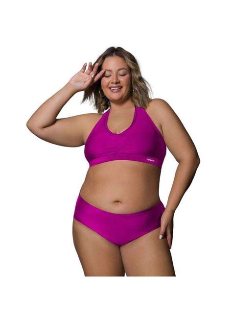 Biqu Ni Selene Top E Calcinha Plus Size Feminino Rosa Esporte Legal