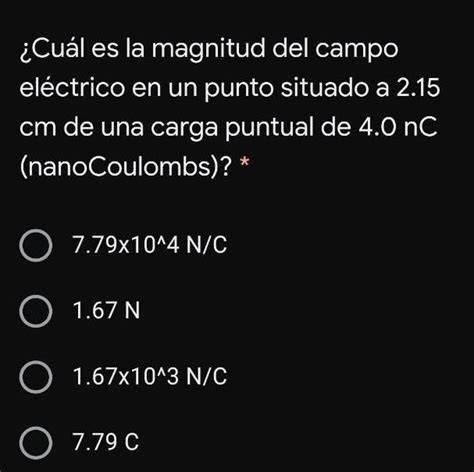 Calcular Magnitud Del Campo Electrico Printable Templates Free