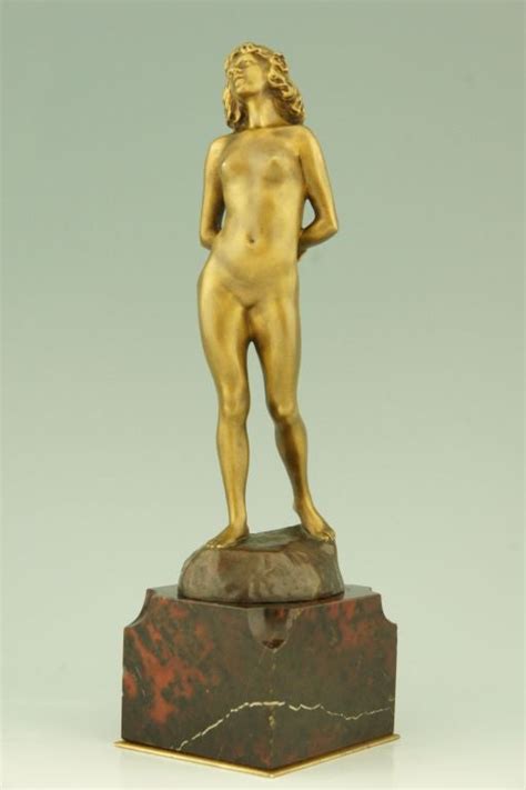 Art Deco Bronze Of A Standing Nude By Joe Descomps At Stdibs