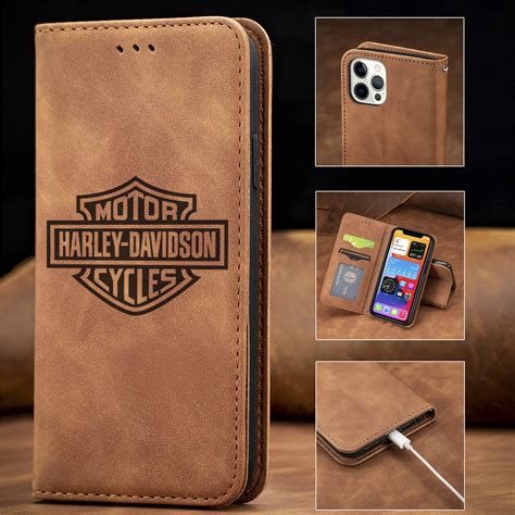 Business Magnetic Flip Leather H Harleys Davidsons Phone Case For